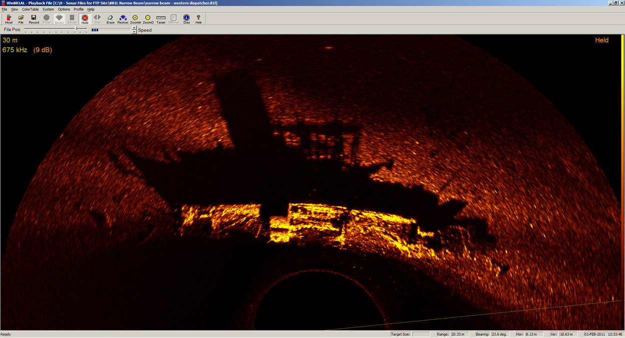 881L Narrow Beam image - wreck of Western Dispatcher