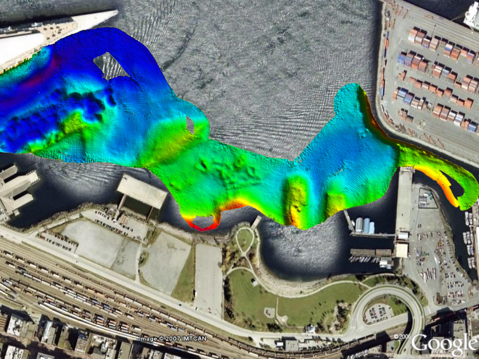 Multibeam data at Canada Place