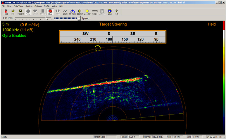 881AL-GS image of Imagenex boat hull